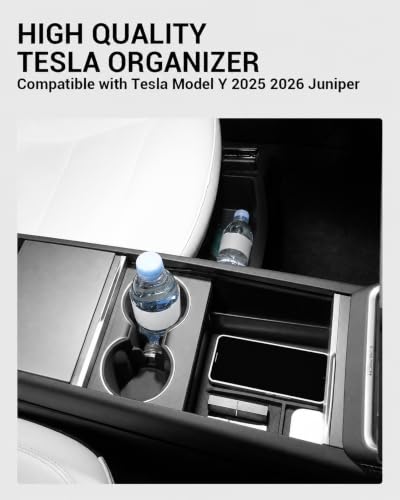 Image of Motrobe 6PCS 2026 Center Console Organizer for Tesla Model Y Juniper (Only Premium & Performance 2025 /2026) Cup Holder Armrest Storage Box Under Seat Storage Box Model Y Juniper Accessories