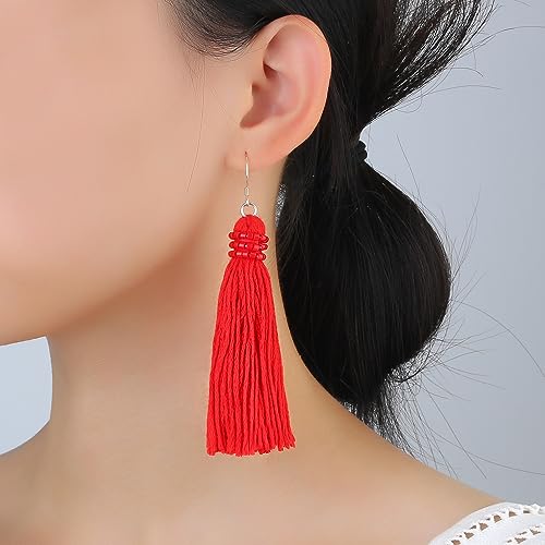 KELITCH Women's Drop Dangle Earrings Tassel Dangle Earrings for Women Thread Tassel Dangle Statement Summer Beach3