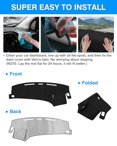 Image of Autorder Dashboard Cover Mat for Ford E150 E250 E350 1997-2008 /E450 2003-2008 Econoline Accessories Dash Cover Flannel Dash Mat Sunshade Glare UV Rays Protector