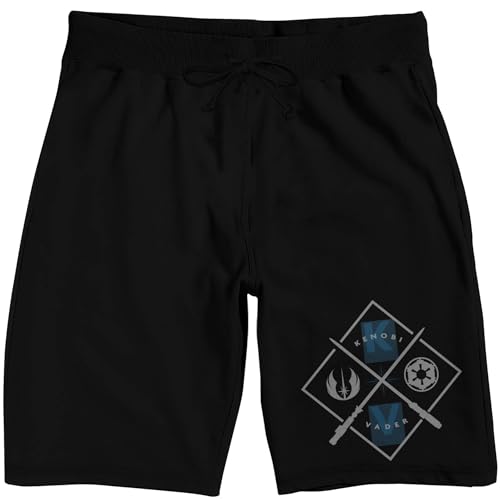 Star Wars Obi-Wan Kenobi Vader Kenobi Men's Black Sleep Pajama Shorts