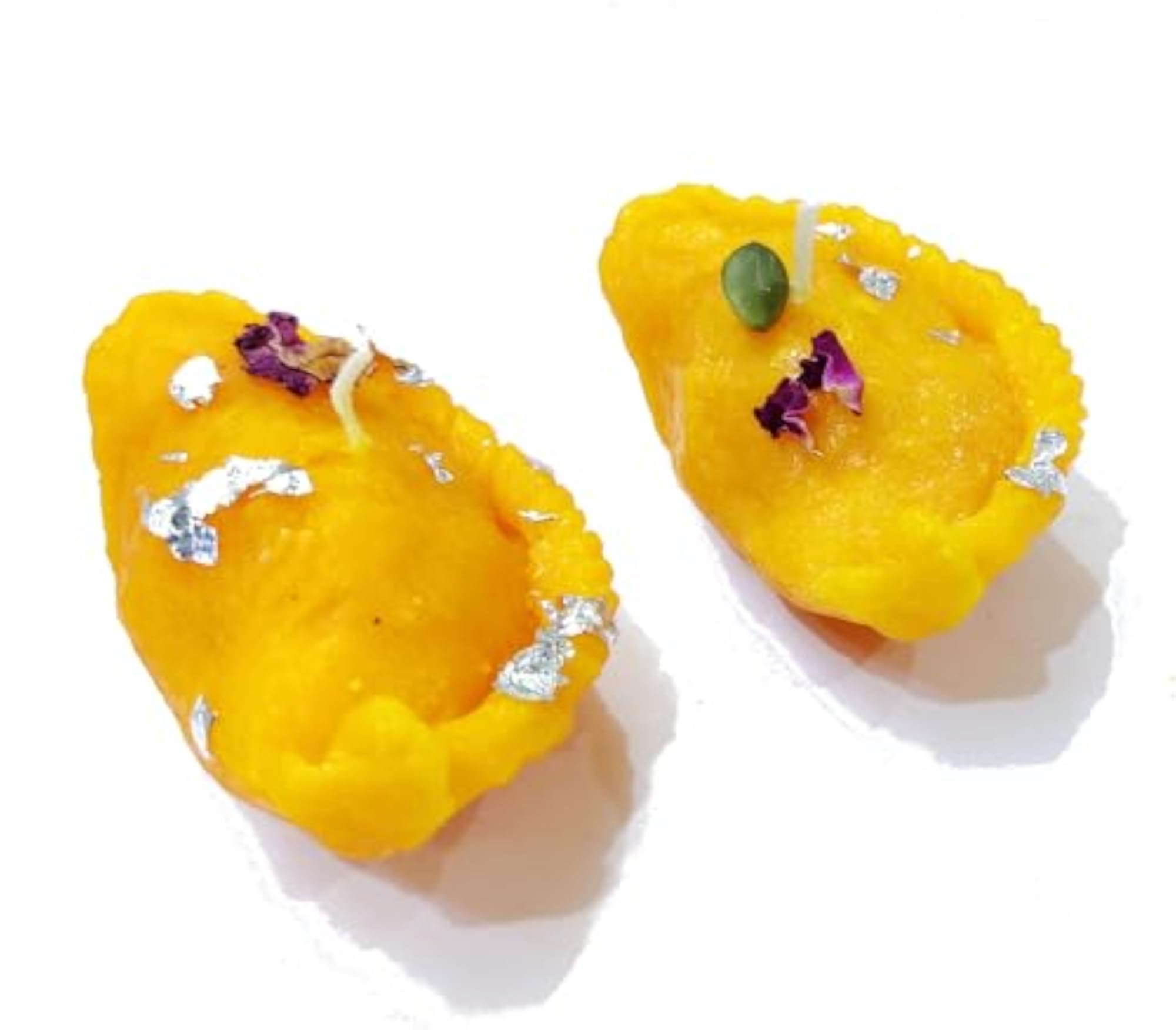2 pc Set Diwali Decorative Gujiya Shape Soy Wax Candle