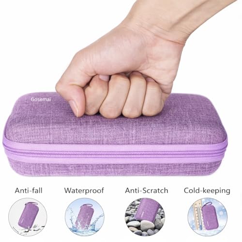 Image of Gosemai Insulin Cooler Travel Case with 2 Ice Packs TSA Approved Hard Shell Diabetic Medication Bag for Insulin Pens Syringes and Tablets Compatible with Ozempic Mounjaro (Purple Small)