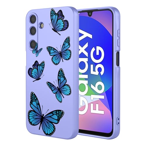 Coque antichoc Samsung F16 motif papillon violet souple