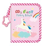 Fintie Álbum Fotos de Bebé 4 x 6 Pulgadas 18 Fotos-Mi Primer álbum Familiar-Libro con cubierta de tela suave y ganchos para recién nacidos/niños pequeños/baby-Recuerdo Regalos-Caballo Arcoíris