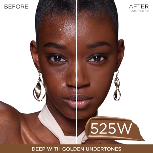 Image of Lancome Teint Idole Ultra Wear Natural Matte Foundation- Longwear, Medium-Full Coverage, Natural Finish, Waterproof & Hydrating - 525W (Deep Skin with Warm /Golden Undertones), 1 Fl Oz