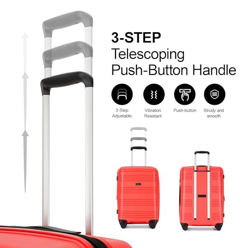 GinzaTravel 3 Piece Expandable Luggage Sets 20/24/29 inch Durable Suitcase Sets with Double Spinner Wheels TSA Lock For Travel Trips,Red - Image 6