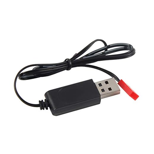 hetuioiyster 3.7V 500mA per Lipo Batteria al Litio USB Caricabatterie Cavo Rosso Testa Femmina JST Spina Cavo di Ricarica