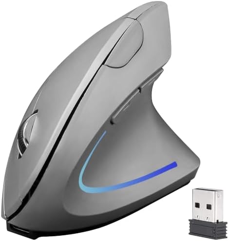 DQST Mouse Inalámbrico Ergonómico Recargable, Mouse Vertical Ópti...