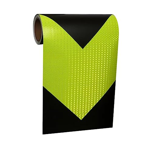 Flagging tape, Arrows Reflective Tape 30 cm x 3 meters Warnig High Intensity Sticker Self-Adhesive for Trailers Trucks Cars Boats Signs(Black Green)