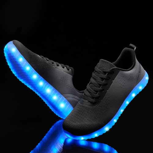 Image of BosenHulu Light Up Shoes for Women Men USB Charging LED Shoes Adult Halloween Dancing Glowing Luminous Trainers Gradient Colors Mesh Upper Party Revel Flashing Sneakers