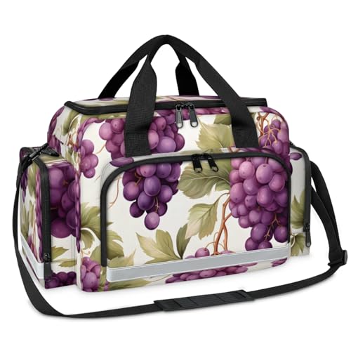 GzLeyigou First Aid Bags Empty, Sweet Grapes Emergency Bag First Aid Kit Multiple Compartment Kit Carrier On Call Trauma Bag For Paramedics Emergency Medical Supplies Kit