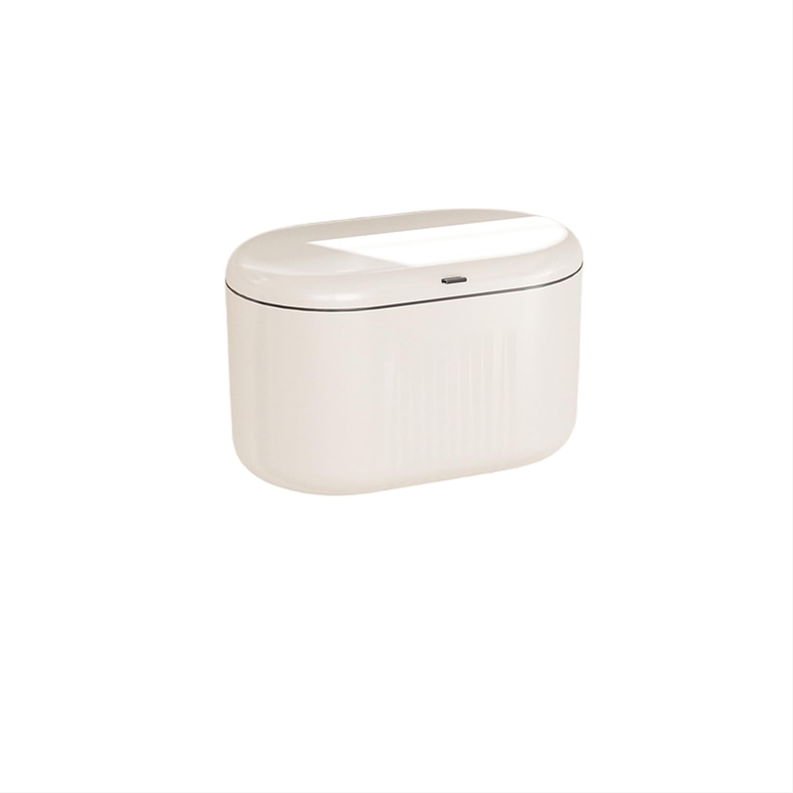 Generico Pattumiera a parete da 6L/9L/12L con coperchio scorrevole | Cestino per rifiuti da cucina anti-piegamento per bagno e camera da letto (crema/bianco)