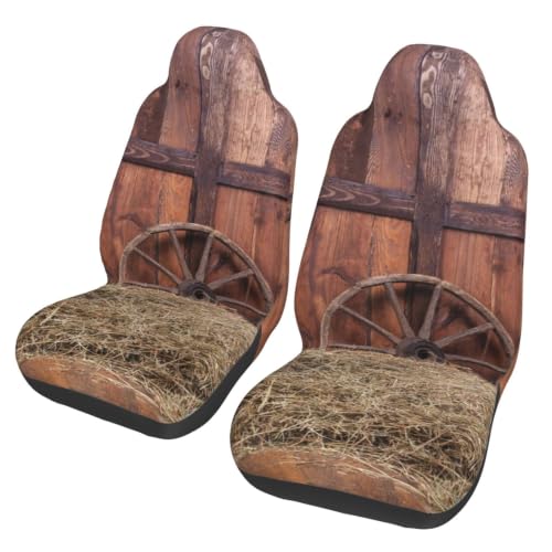 Npiavnuy Rustic Hay Bale Wood Western Barn Background Cowboy Car Seat Protection Cover
