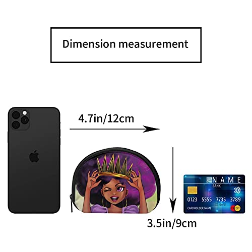 Ezyes Afro Small Coin Purse Black Girl Change Purse Pouch Mini Wallet Coin Bag With Zipper For Women Girls 4.7X3.5 Inch #TOP4
