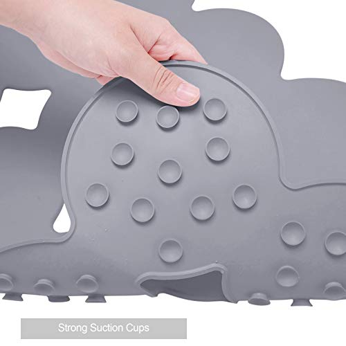 Webos Patented Non Slip Bathtub Mat Shower Mat Bath Mat Tub Mats With Strong Suction Cups Soft Natural Rubber Bath Mat For Inside The Tub (Circle-Grey, 28X16 Inch) #TOP2