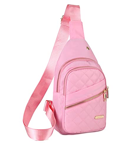 Image of AOSTIHOT Small Crossbody Bags Sling Bag for Women, Sling Backpack Chest Daypack Cross Body for Travel Casual Running Hiking Pink