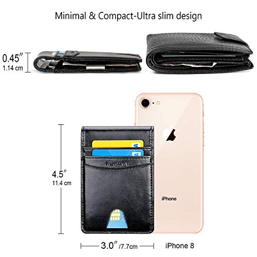 FurArt Bifold Wallet, Genuine Leather Slim Minimalist Wallets with Money Clips, RFID Blocking,Credit Card Holder - Thumbnail 2