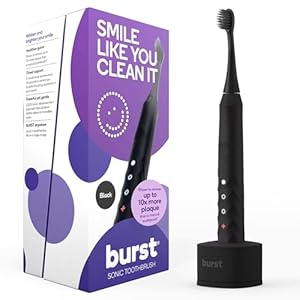BURST Oral Care Elektrische Zahnbürste mit Holzkohle-Zahnbürstenkopf Schwarz