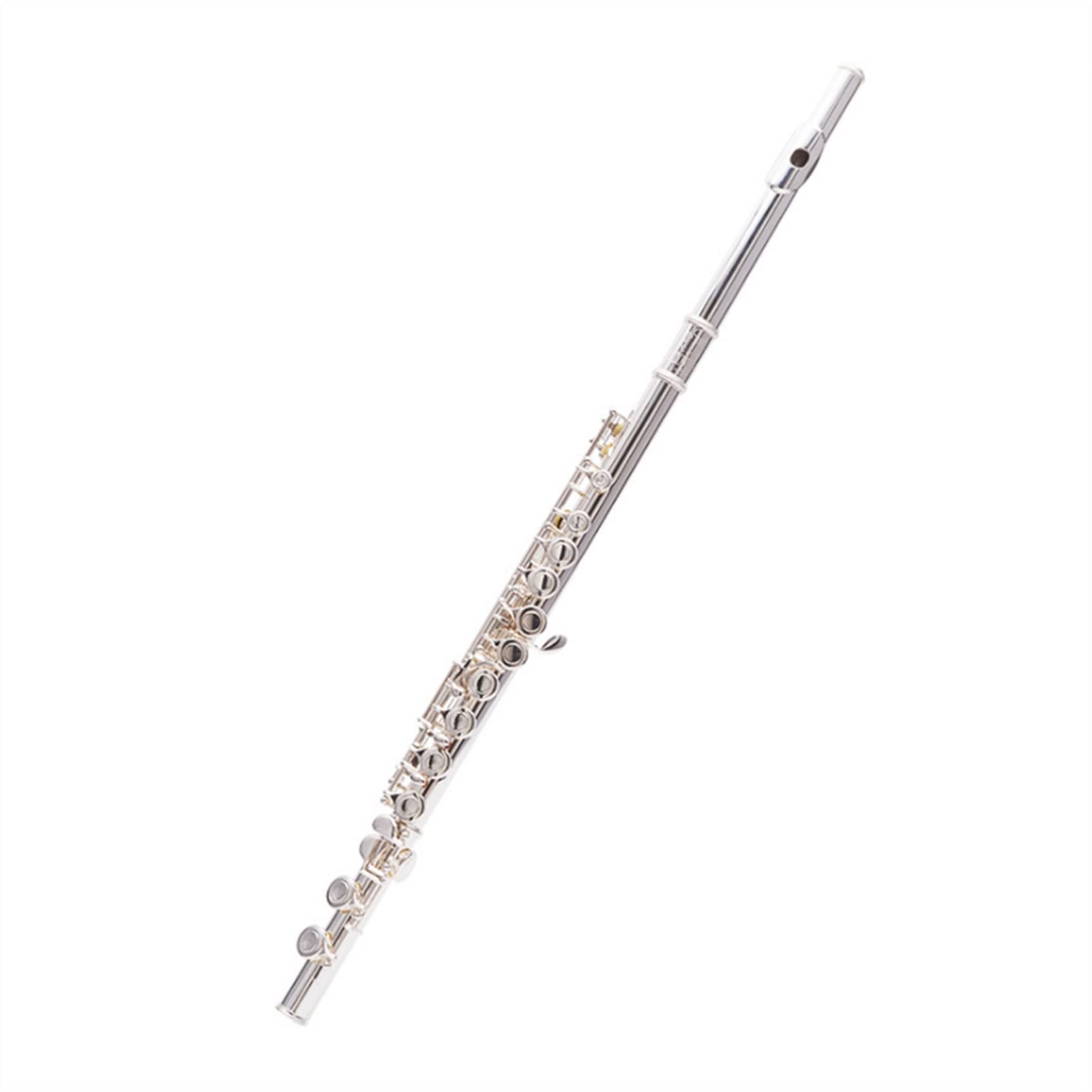 ZUZU Abrir/Cerrar Holón C Flautas 16 Llaves Plateado Plateado Flauta Conjunto De Instrumentos Musicales con Estuche De Flauta Herramienta De Limpieza Kit Flauta