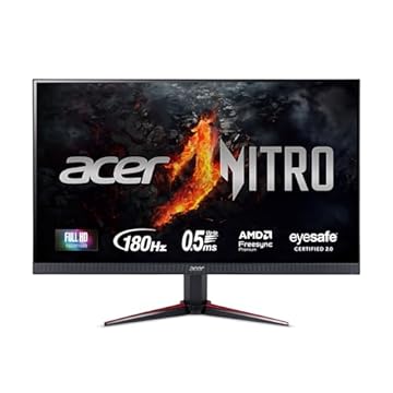 Acer Nitro 60.5 cm Full HD 1920 x 1080 PC Gaming IPS Monitor | AMD FreeSync Premium | Atualização 180Hz | Até 0,5 ms | Suporte HDR10 | 99% sRGB | 1 x porta de exibição 1.2 e 2 x HDMI 2.0 | VG240Y
