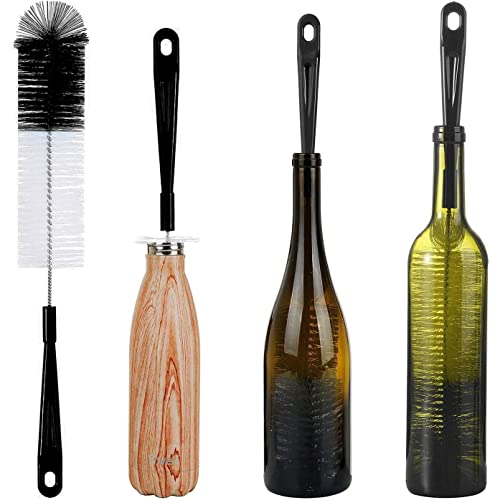 16in Extra Long Black Bottle Cleaning Brush Cleaner for Washing Narrow Neck Beer, Wine, Carafe, Yeti, Brewing Bottles