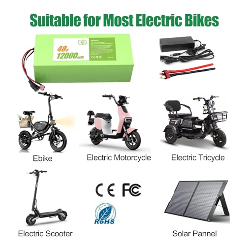 Image of 48V12000mAh Ebike Battery 36V 48V 52V 12Ah 20Ah 30Ah Electric Bike Scooter Lithium ion Battery with 30AMP BMS for 200W-800W Electric Bicycle Motor