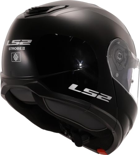Casco moto modular LS2 Strobe II con mentonera abatible y acabado Gloss Black L 7