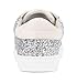 PARTY Women's Fashion Star Sneaker Lace Up Low Top Comfortable Cushioned Walking Shoes, Podcast-Silver Glitter Suede-7.5
