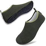 VIFUUR Zapatos de Agua Hombre Mujer Escarpines Zapatillas de Yoga Descalzos Secado rápido para bucear al Aire Libre en la Playa Verde Blanco EU40/41