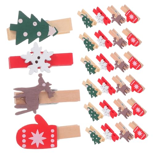 Pinzas de madera de Navidad de 300 piezas para fijar postales sin dañar paredes 6