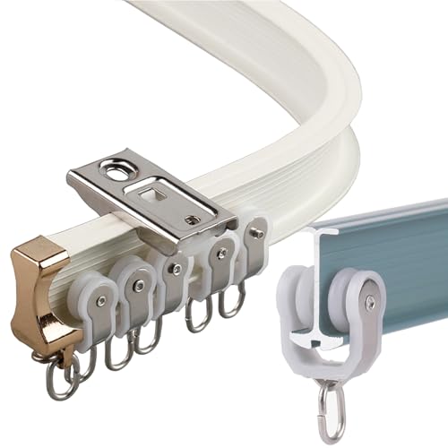 Riel de aluminio flexible con polea silenciosa de alta gama para techos y paredes rectas 2