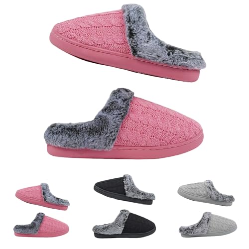 men's fashion sale warehouse clearance Extra Wide Ladies Slippers Closed Toe Slip-On Outdoor Slippers Women's House Slippers with Memory Foam Fluffy Faux Shearling slip on shoes women - Image 2