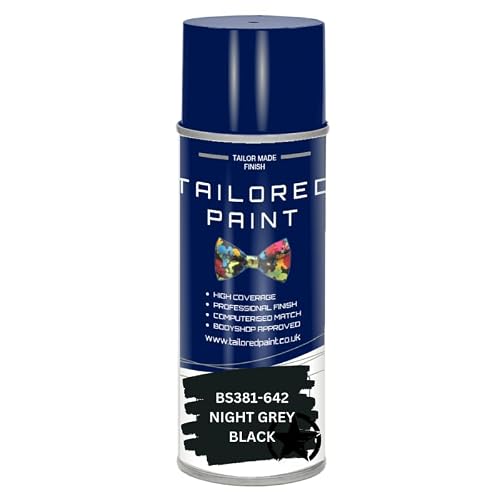 Army Spray Paint Cans 400ml MATT Military Spec Paint Camo Industrial NATO US Aerosol Rattle Can - BS381 642 NIGHT GREY BLACK