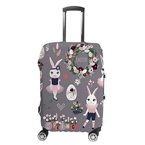 Housse de bagages imprimée lapin gris pour valise de 18 à 32 pouces