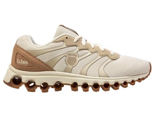 K-Swiss Women's Tubes 200 Training Shoe, Bone White/Safari/Gum, 37 EU