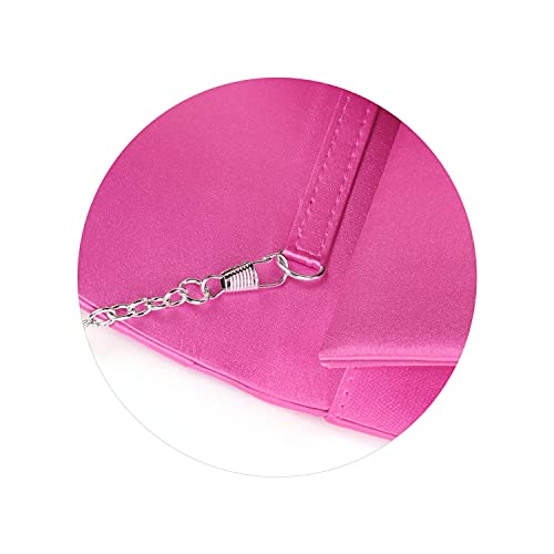 Image of Evening Bags For Women Pleated Satin Rhinestone Brooch Prom Clutch Purse With Detachable Chain Strap