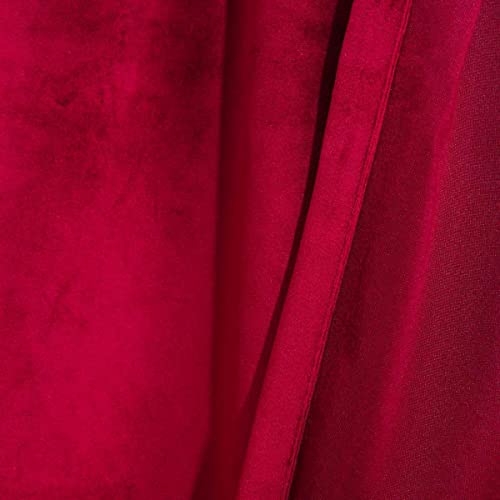 Velvet Heavyweight Rod Pocket Window Curtains, Set of 2 (52\" Wx84 L) Solid Panels, Burgundy