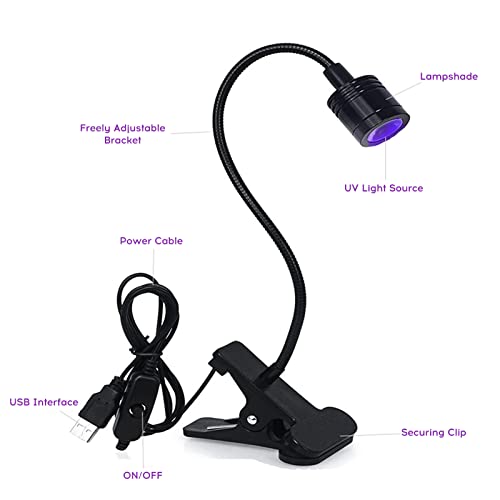 Bozony Luminária UV para unhas Secador de unhas Braçadeira Lâmpadas de mesa flexíveis para manicure