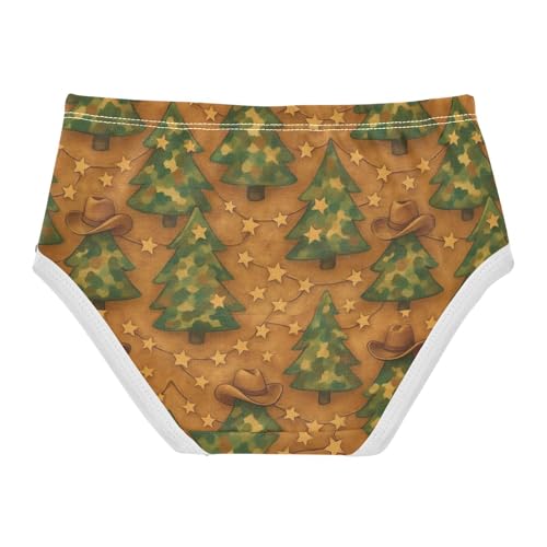 Joisal Christmas Trees Vintage Brown Little Girl Panties Girls Underwear Toddlers Cotton Fancy Undies Kids Briefs 2t2