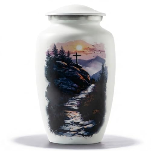 Christian Cremation Urn for Ashes – Large Cross Memorial Urn