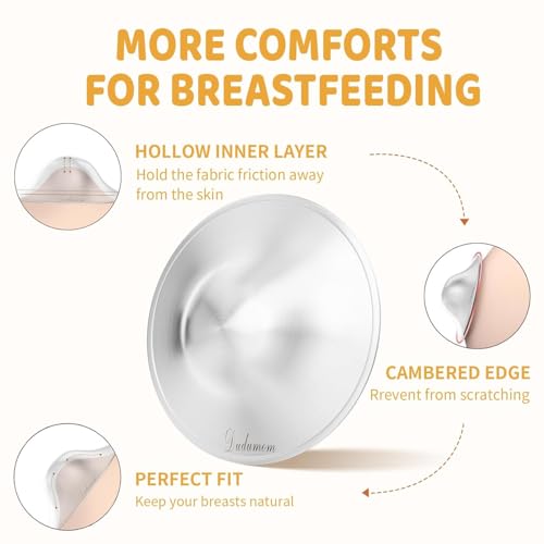 Image of The Original Silver Nursing Cups - 999 Silver Nipple Cover for Breastfeeding Sore Nipple Relief, Nipple Shields for Breastfeeding Essential, Metal Nipple Guards for Breastfeeding Newborn (X-Large)