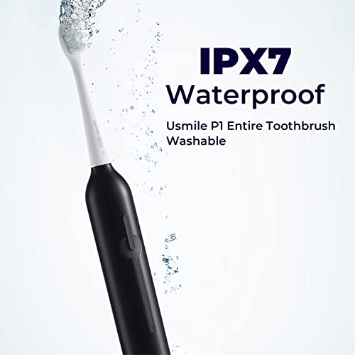 Usmile Sonic Electric Toothbrush For Adults, Usb Rechargeable With 2 Brush Heads, Powered Whitening Toothbrush With Smart Timer, 4-Hour Fast Charge For 180 Days Use, P1 Black #TOP3