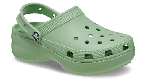 Crocs - Zuecos de plataforma clásica para mujer, Verde Justo, 36/37 EU