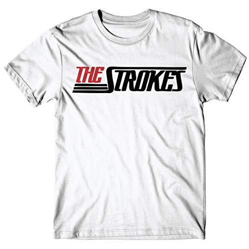 LaMAGLIERIA Camiseta Hombre The Strokes - Vintage Logo Camiseta 100% algodòn, M, Blanco