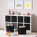 Royexe Set of 8 Foldable Fabric Storage Cube Bins | Collapsible Cloth Organizer Baskets Containers | Folding Nursery Closet Drawer | Features Dual Handles | Beautiful Colors Available (Black)
