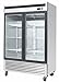 54.5" 2 Door Upright Stainless Steel Glass Window Reach In Freezer Merchandiser Display Case, MCF-8703, 45 Cubic Feet, Commercial Grade