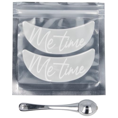 PARSA Beauty Set de soins des yeux – Roll-on pour les yeux & patch yeux réutilisables – Optimise l’effet des produits de soin – Patch yeux anti cernes