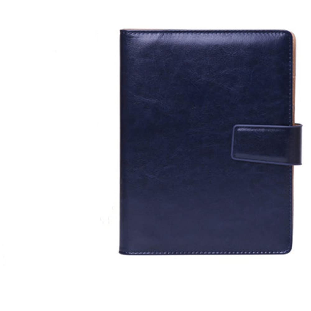 Business Meeting Record Loseblatt Büro Spiralblock Binder Bindeschnalle Design PU-Linie verdickt Notizblock Organizer A5 B5, A5 Dunkelblau, 2St