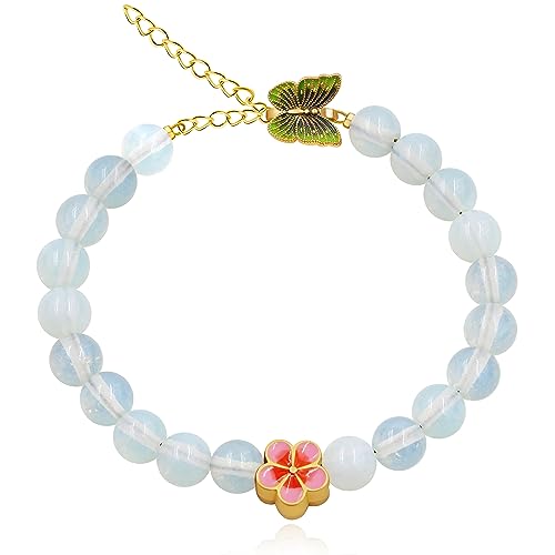 Bracelet en fluorite coloré réglable Uloveido avec perles papillon Y3931