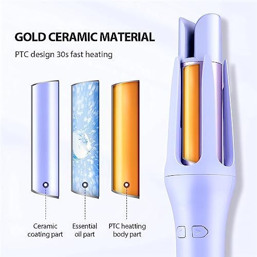 Automatic Hair Curler - 2023 New Rotating Curling Iron Automatic Hair Curler, Auto Spin And Curls Self Wavy Curling Iron, Easy Curling Iron For Beginners Short＆Long Hair Styling Hot Tools (A- Purple) #TOP1